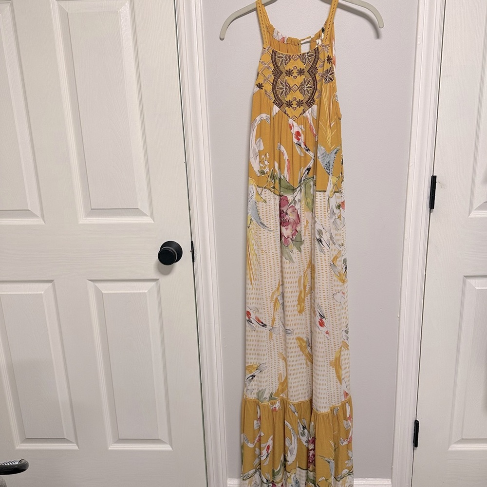 Anthropologie One September Paradiso Koi Maxi Dress - MED